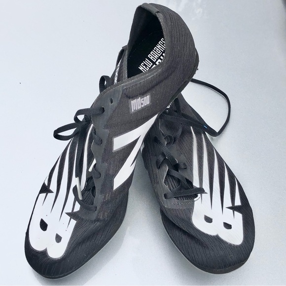 New Balance Men’s UMD500 B7 Track Shoes  Blk/Wht Size US 7.5 With Spikes And Key - Picture 2 of 16